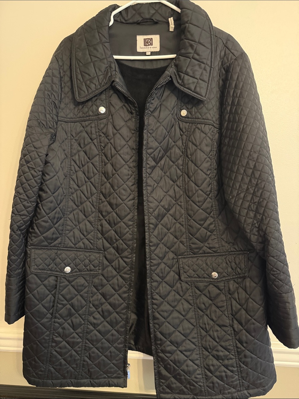 Laundry By Shelli Segal Black Quilted Puffer Coat